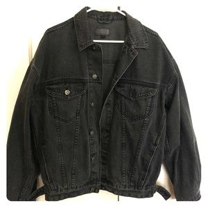 Black oversized denim jacket